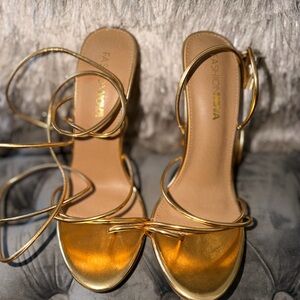 Fashion Nova Metallic Gold Women's Heels